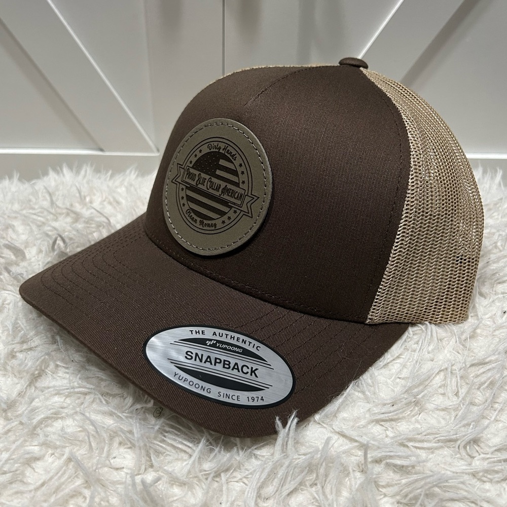 Trucker SnapBack hat. Proud Blue collar American.